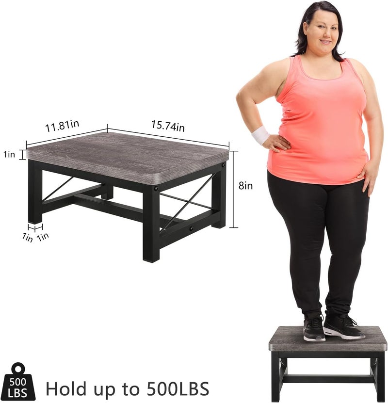 YINMIT Step Stool for Adults and Kids,Heavy Duty Step Stool for High Bed with Non-Slip Feet, Using for Bedroom, Hold Up to 500 lbs (Grey) - Image 4